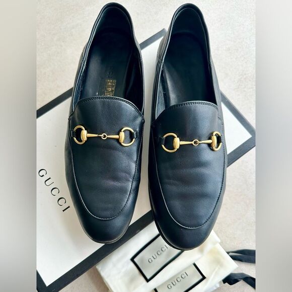 Gucci Brixton Leather Horsebit Loafers size 38 Black - Picture 4 of 14